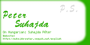 peter suhajda business card