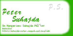 peter suhajda business card